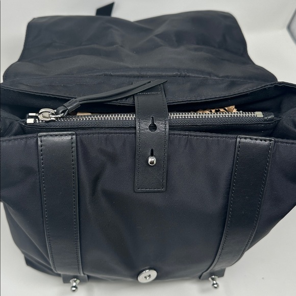 AllSaints Sid black nylon and leather backpack like new - Picture 7 of 11